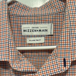 Mizzen+Main Orange and Blue Casual Button Down Shirt